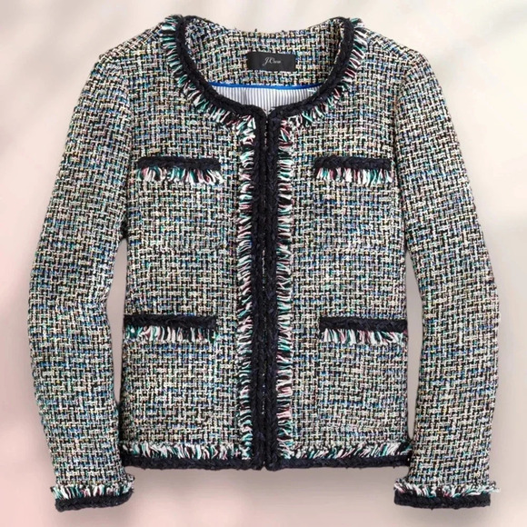 J CREW LADY JACKET Metallic Tweed Multicolored Size 10 - Picture 7 of 17
